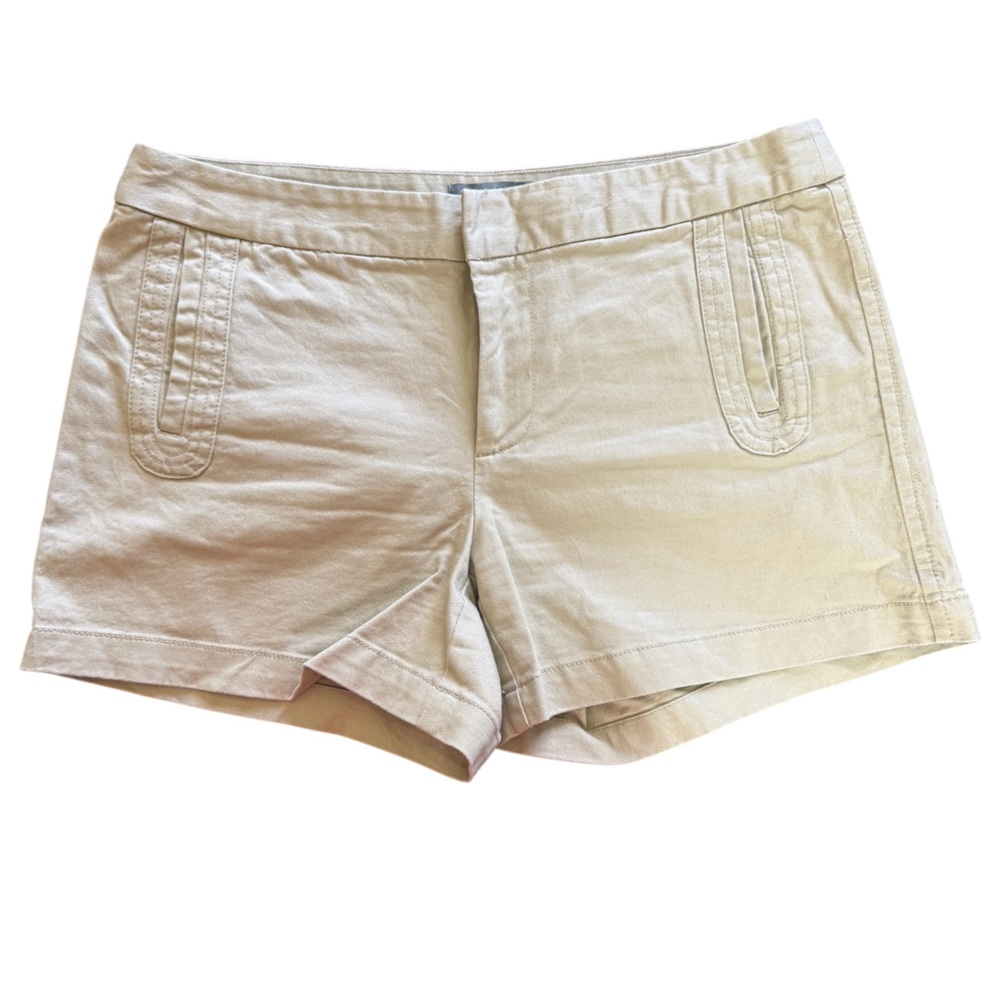 Gap Stretch Shorts Womens 6 Khaki Cotton Blend Light Wash Pockets 3.75” Inseam